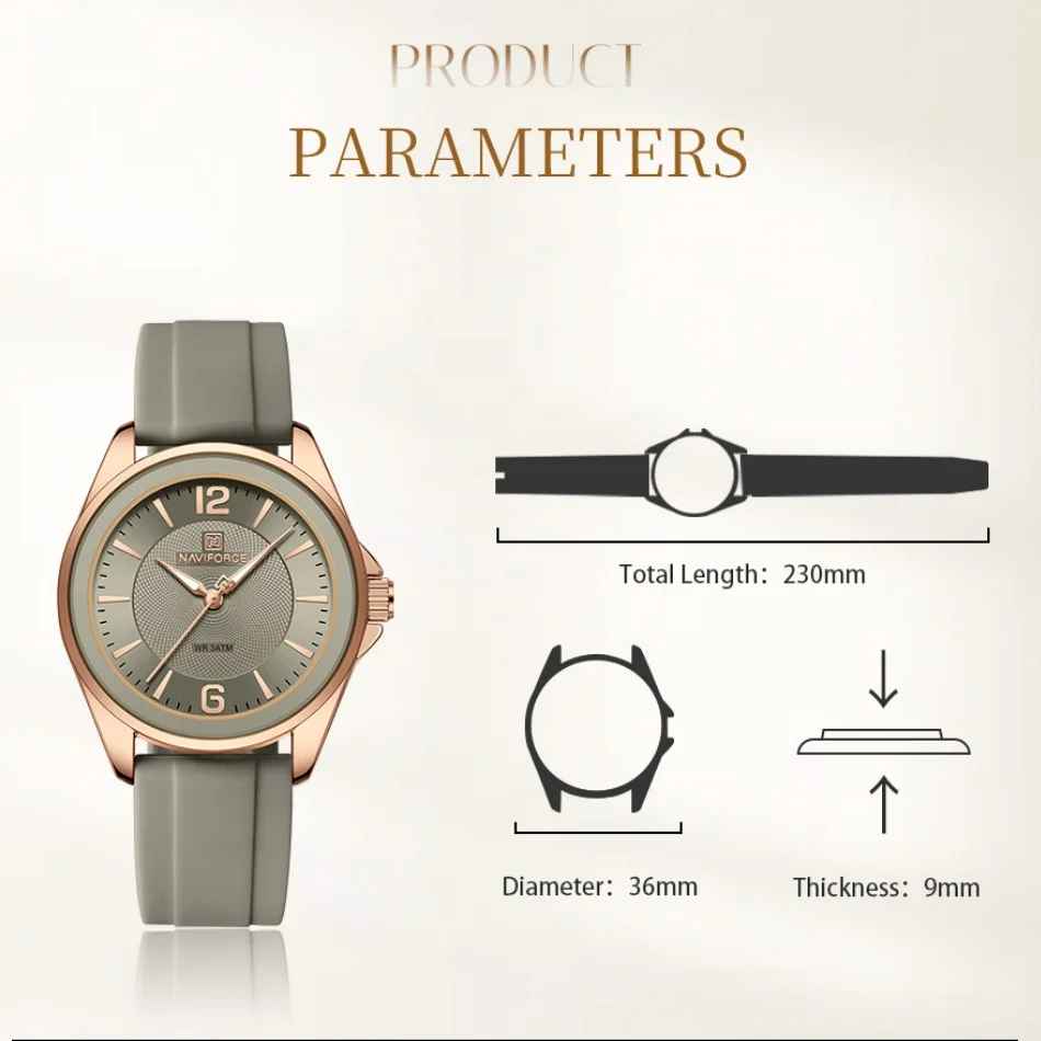 New Style NAVIFORCE Women's Watches Sport Silicone Strap Wristwatch Women Quartz Watch Clock Gift Reloj Mujer relogios feminino