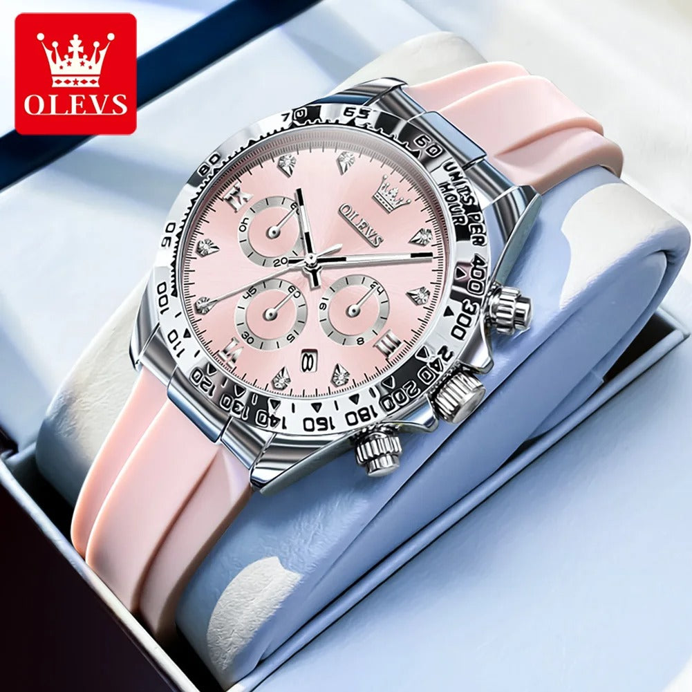 OLEVS 5618 Woman Watch Silicone Strap