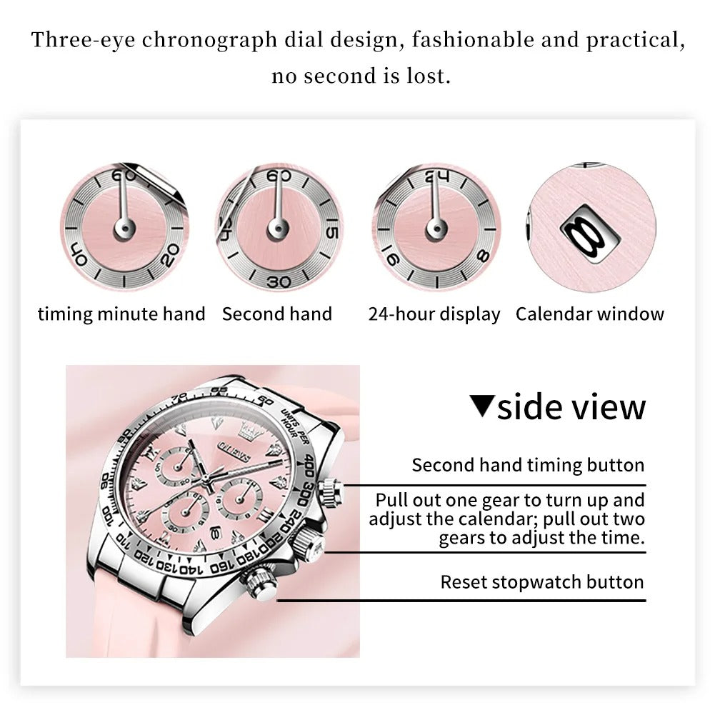OLEVS 5618 Woman Watch Silicone Strap