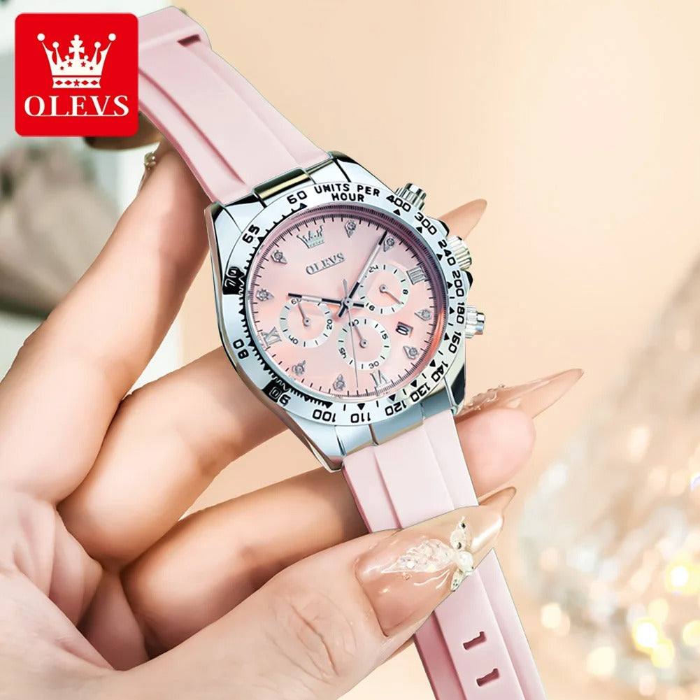 OLEVS 5618 Woman Watch Silicone Strap