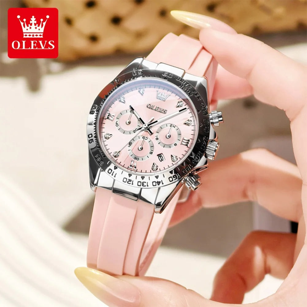 OLEVS 5618 Woman Watch Silicone Strap