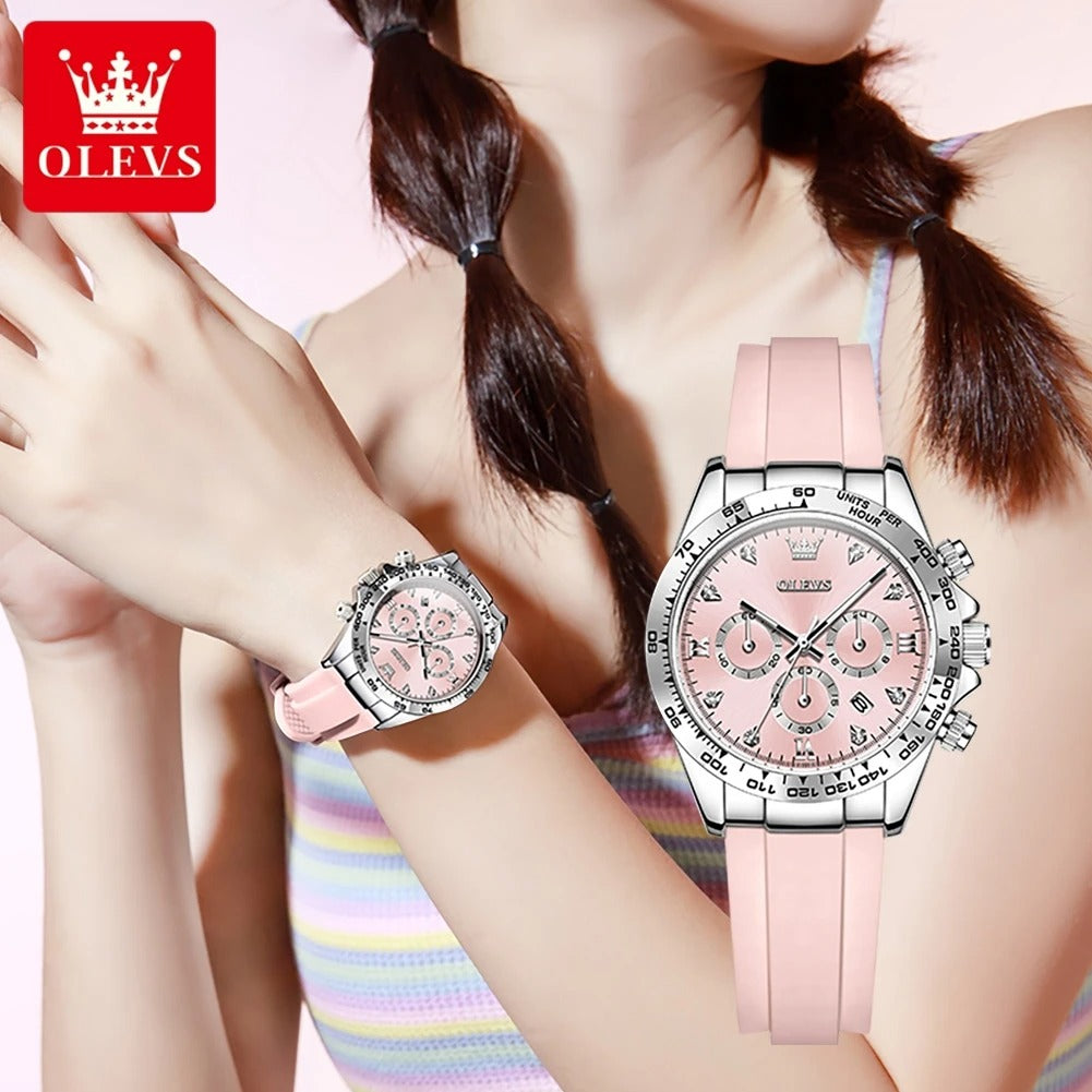 OLEVS 5618 Woman Watch Silicone Strap