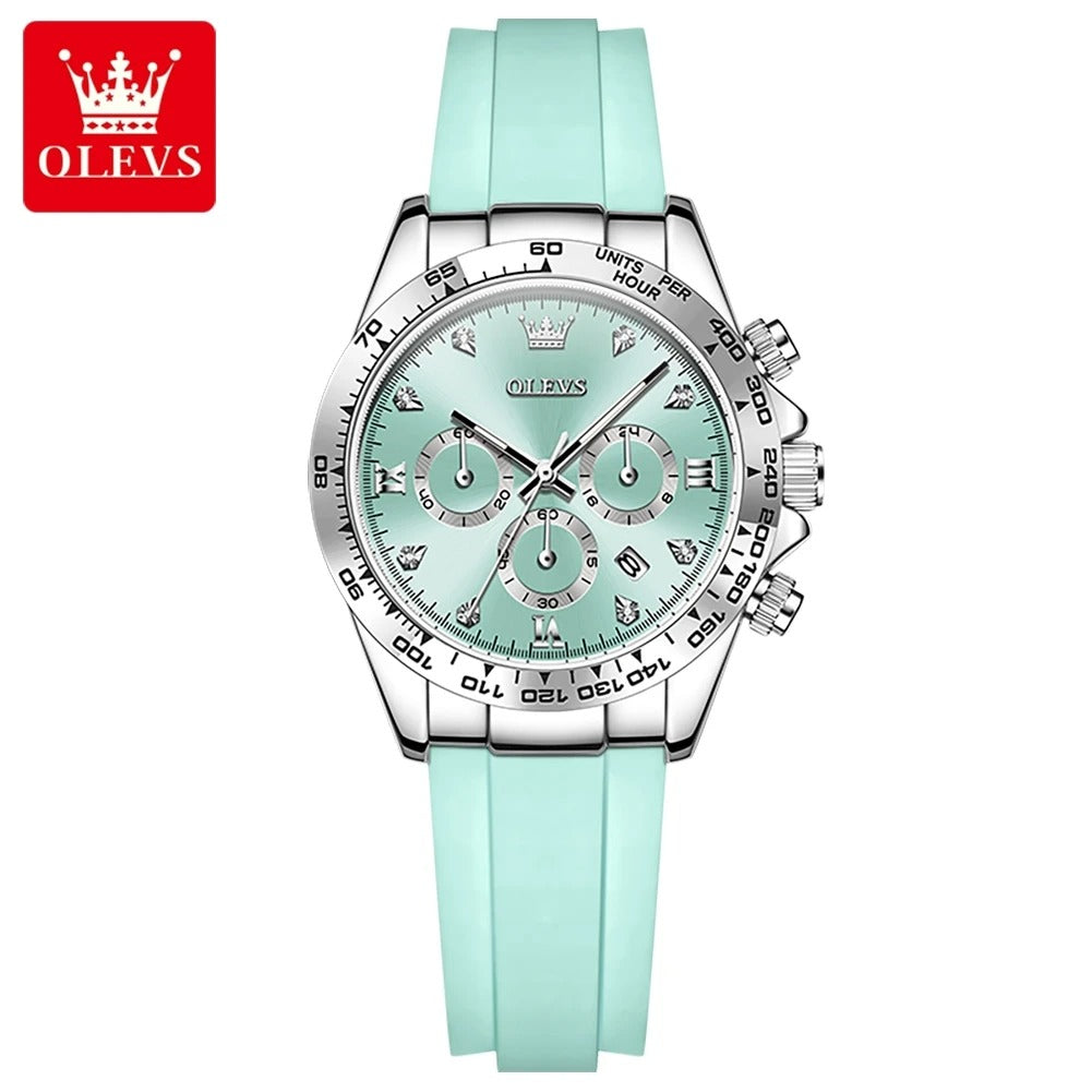 OLEVS 5618 Woman Watch Silicone Strap